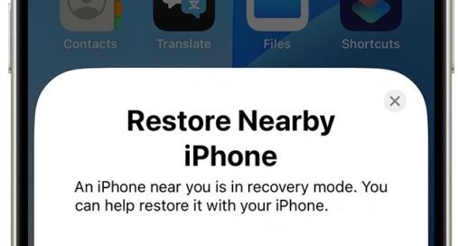 Recovering from a Failed Update with a Nearby iPhone or iPad